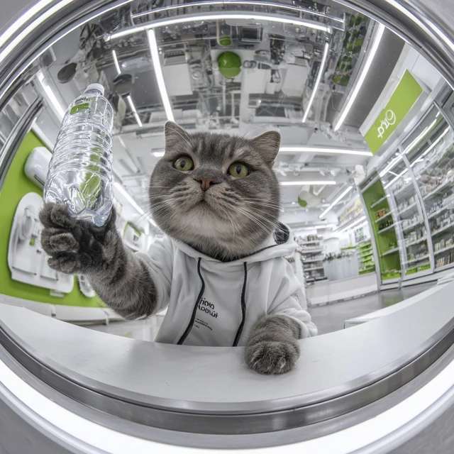 Cat Selfie in Grocery Store Album Cover Photo