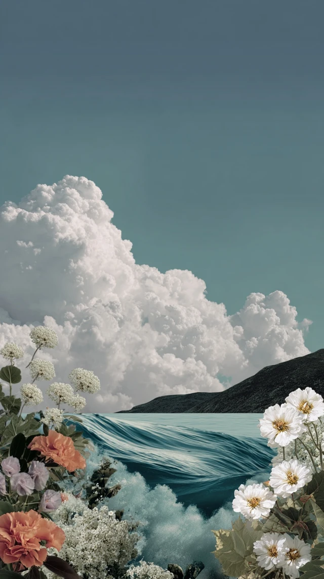 Summer Nature Collage Minimalist Art Illustration