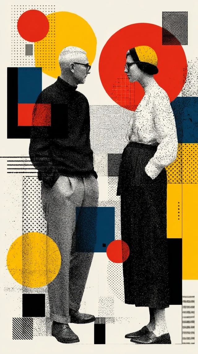 Abstract Bauhaus Conversation Art