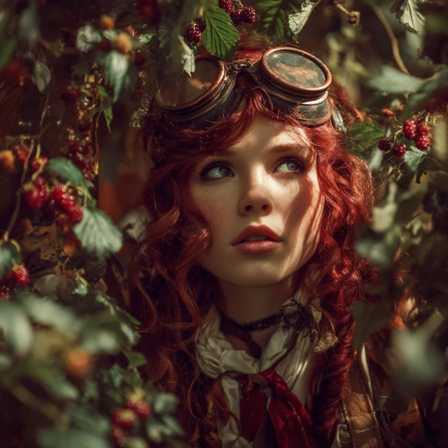 Steampunk Woman in Brambles
