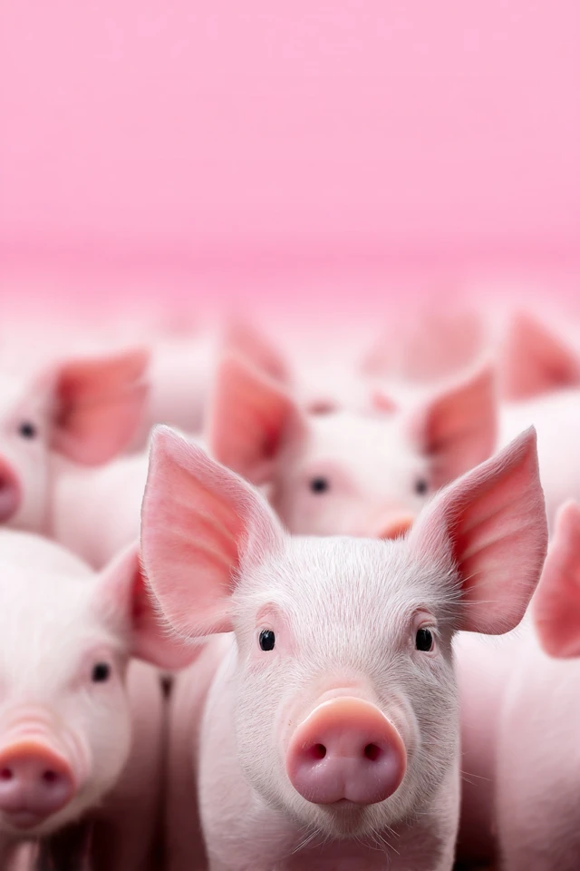Pig Advertisement Concept Design Photo with Light Background