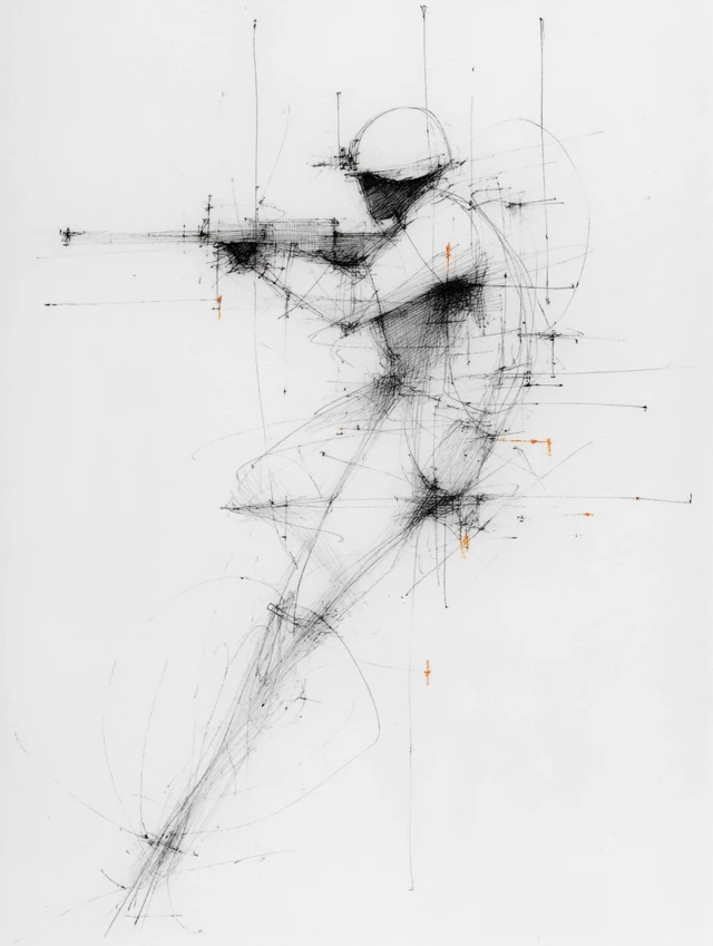 SAS Soldier Line Art Dynamic Combat Pose Sketch