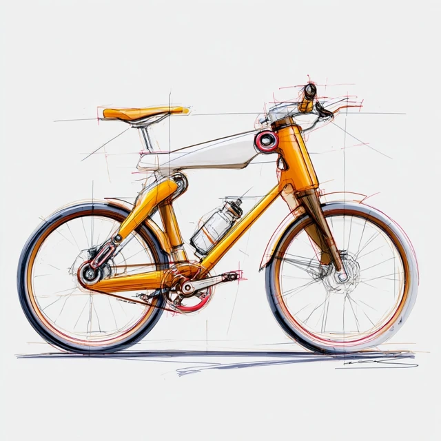 Bike Sketch by Nendo Design Side View