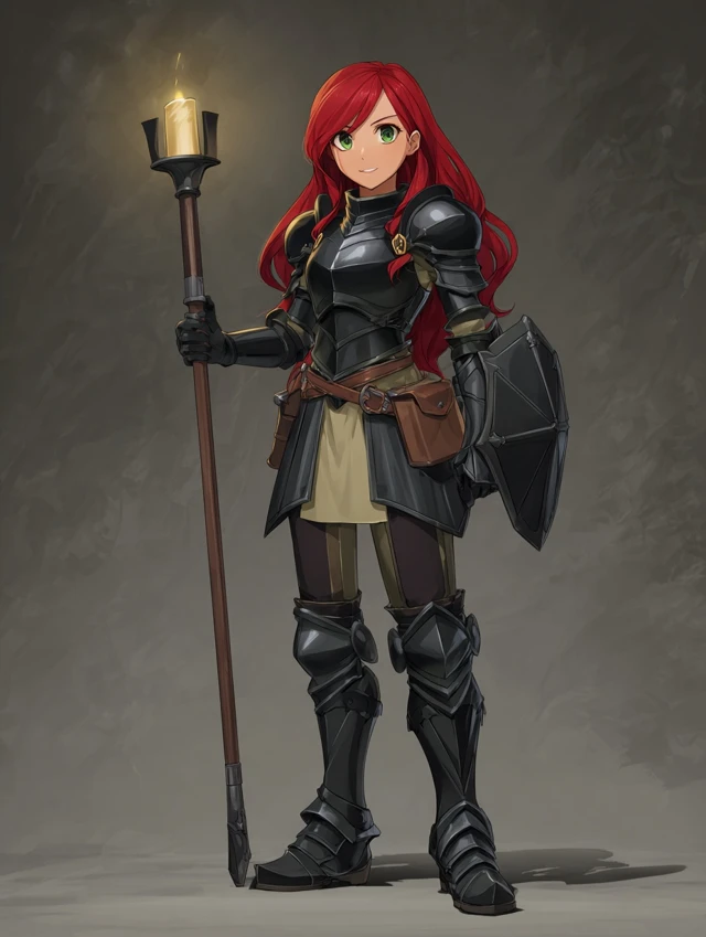 Anime Warrior Woman Halberd Armor Candle
