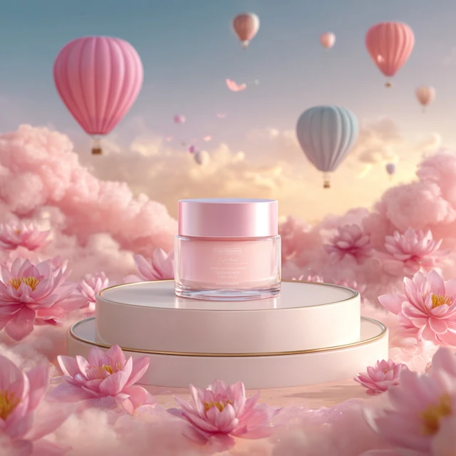 Luxury Cosmetic Jar Dreamy Pink Fantasy Product