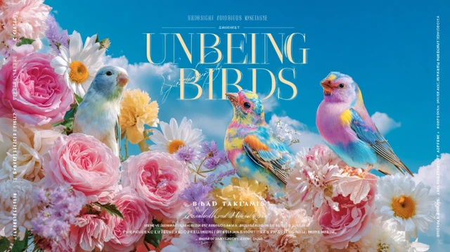 UNBirds Colorful Birds on Flowers Graphic Design