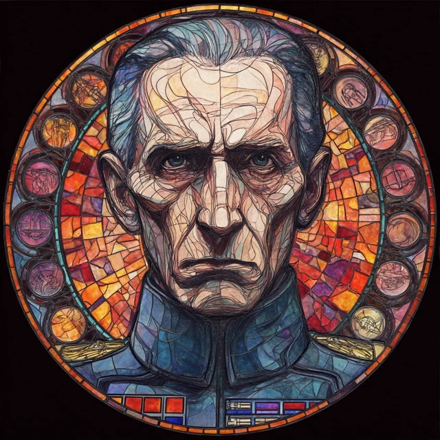 Grand Moff Tarkin Stained Glass Art