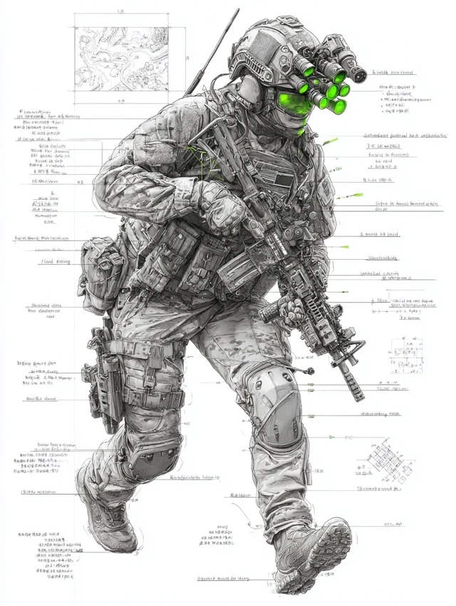 Special Forces Operator Blueprint Night Raid 3D Render