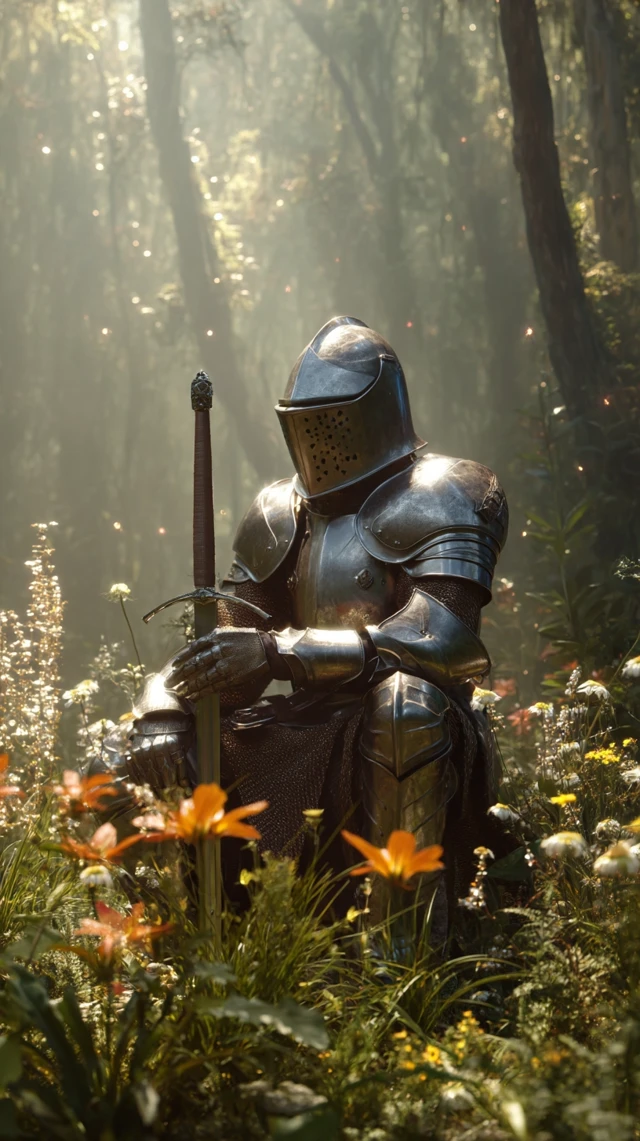 Knight in Enchanted Forest: Cinematic Portrait