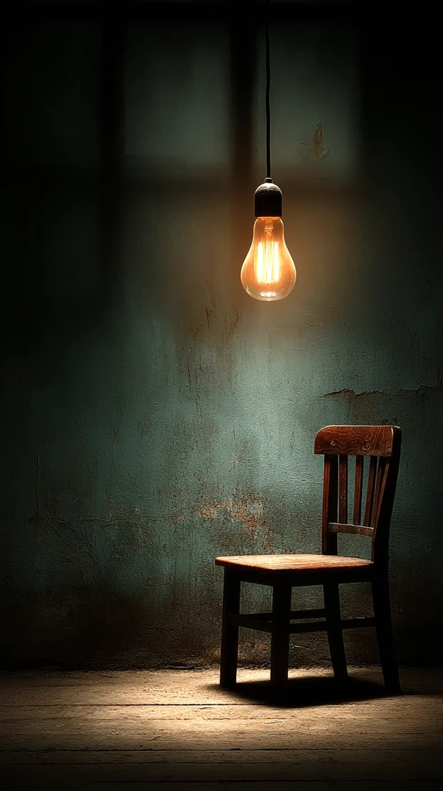 Room with a Light Bulb and Chair 4K