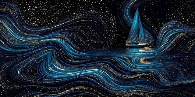 Sailboat on a Calm Sea Abstract Art