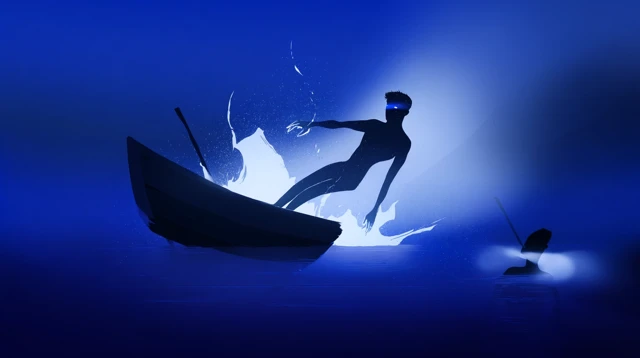 Falling Man Illustration Boat Scene