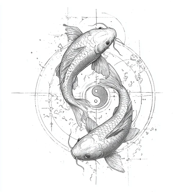 Koi Fish Tattoo Design Yin Yang Infinity Symbol