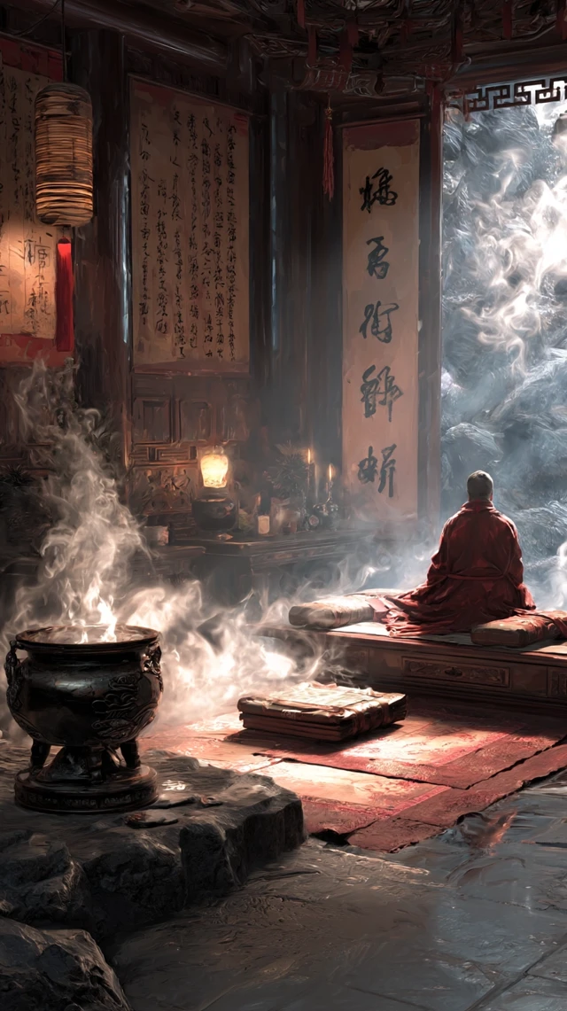 Ancient Taoist Meditation Room Serene and Mystical