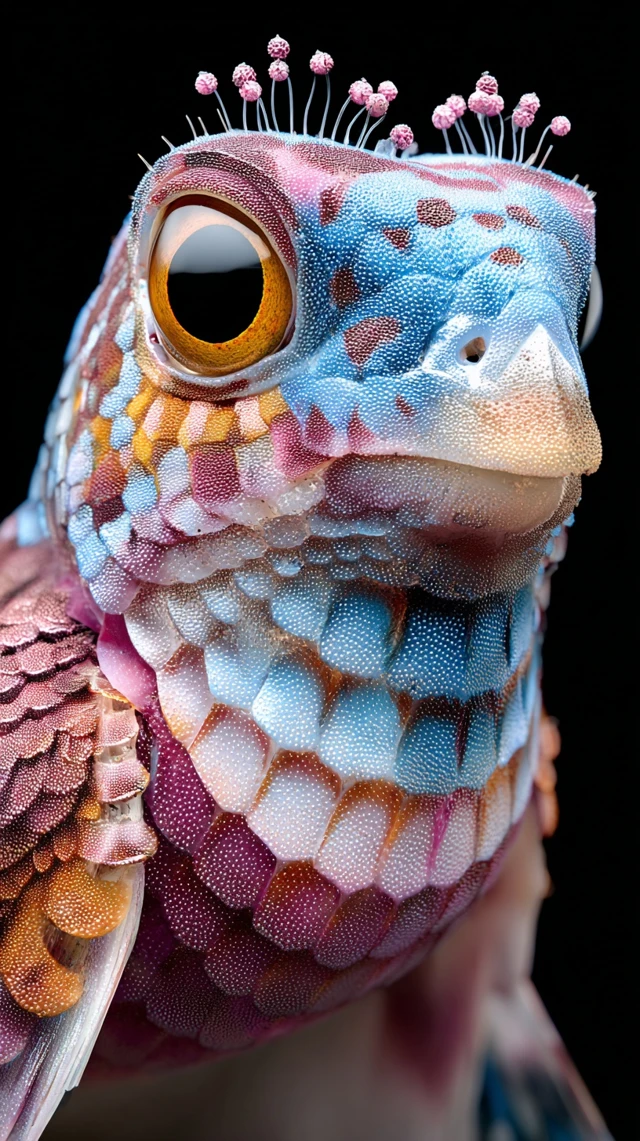 Hybrid Creature Blue Iridescent Detail
