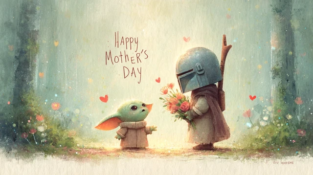 Grogus Mothers Day Gift Illustration