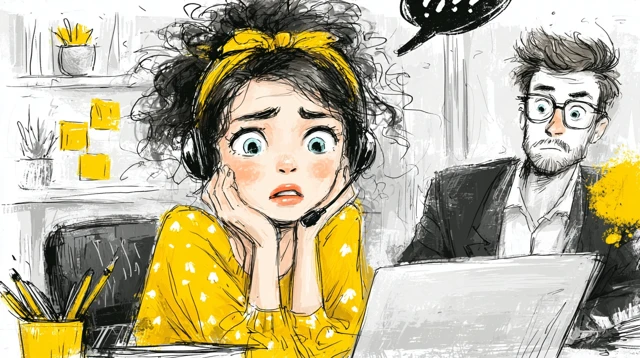 Stressed Woman at Home Office