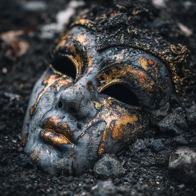 Masquerade Mask in Ashes or Melting