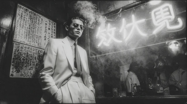 Tokyo Noir Fashion A Stylish Man Smoking