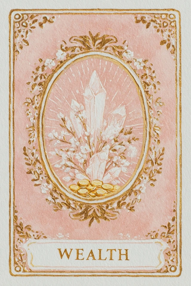 Tarot Card Illustration Wealth and Gold Coins