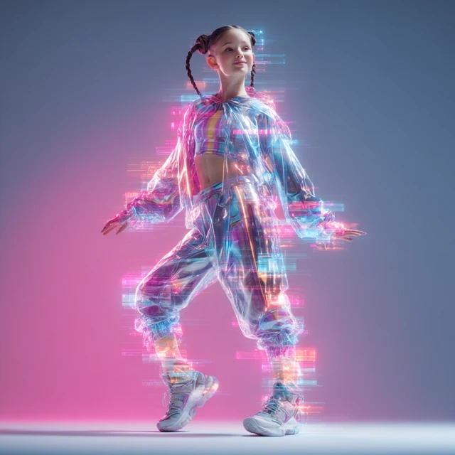 Ai Inspired Fashion Portrait of a Smiling Girl
