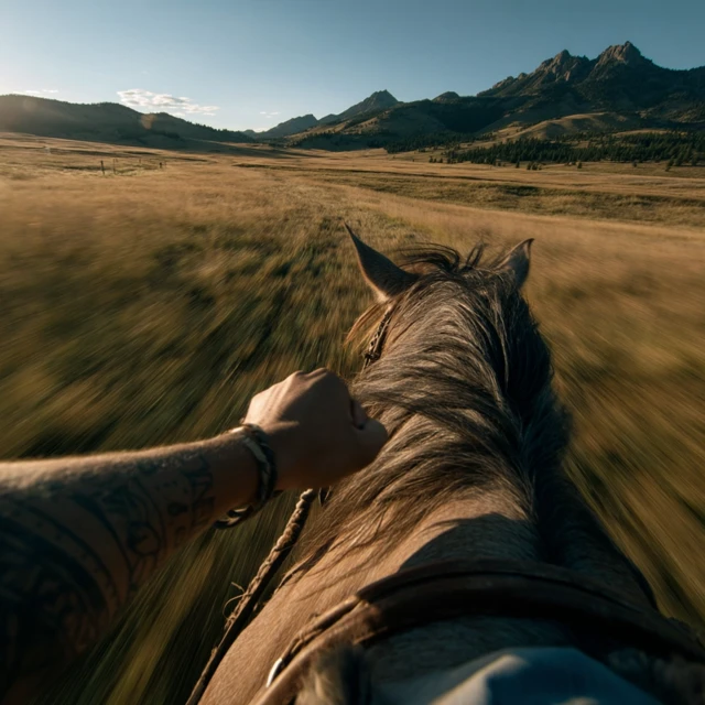 Horseback Riding in South Dakota Golden Hour