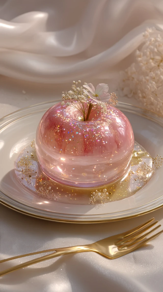 Luxurious Peach Dessert Hyper Realistic 8k