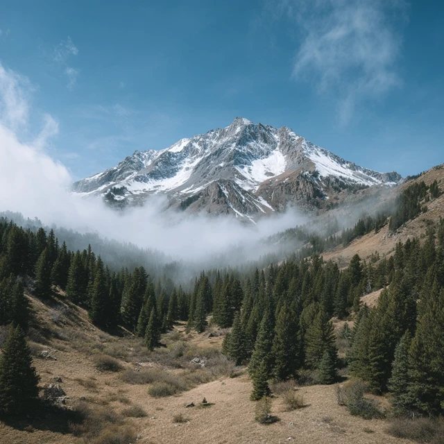 Snow Capped Mountain Forest Landscape Photography