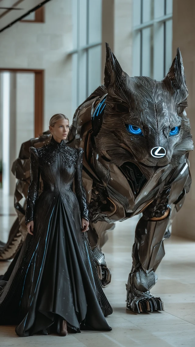 Futuristic Fashion and Chrome Fox Guardian