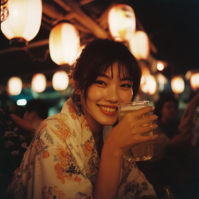 Japanese Summer Festival Photo Girl in Yukata