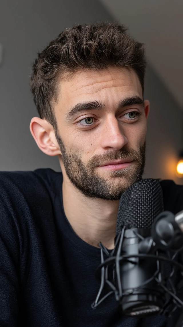 Podcast Portrait Young Man in Studio