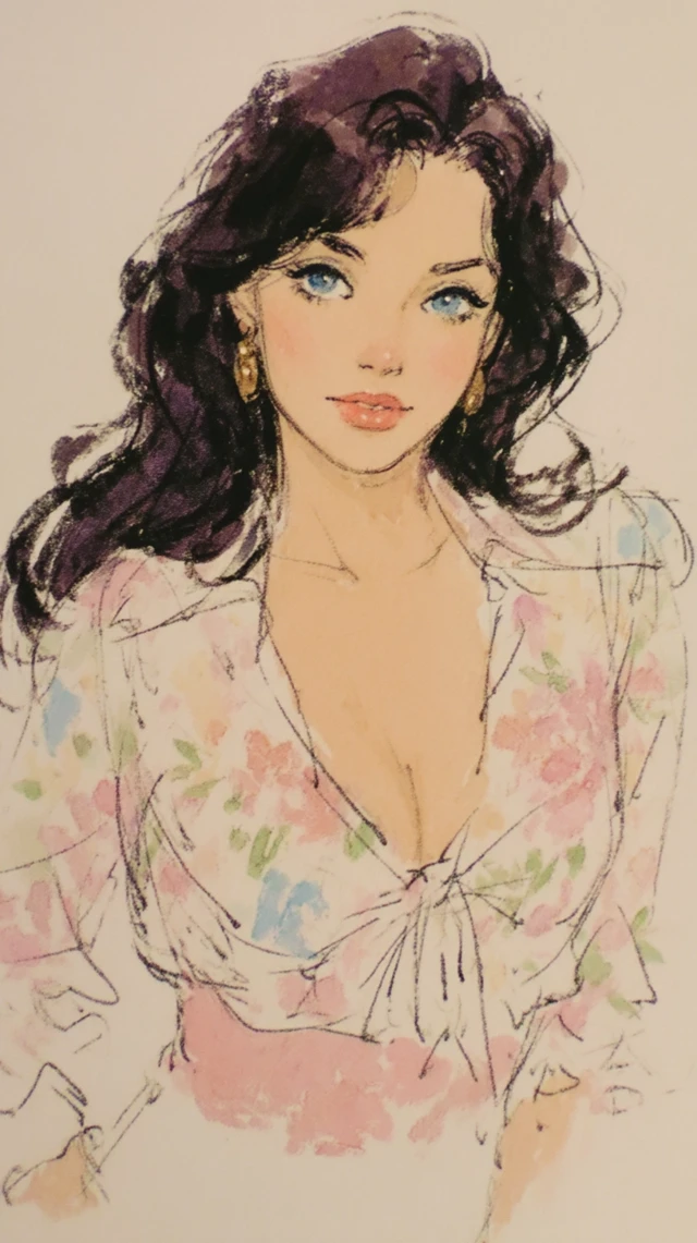 Don Bluth Style Portrait of a Beautiful Female Model