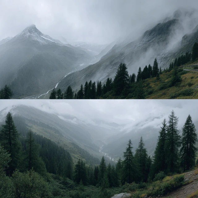 Mountains in a Downpour Dramatic Landscape
