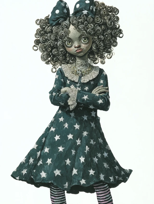 Fancy Nancy Portrait Doll Painting Illustration