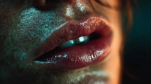 Ultra Realistic Lips Macro Photography