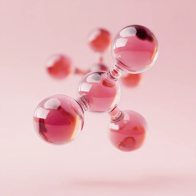 3D Molecular Structure Cosmetic Serum Advertising