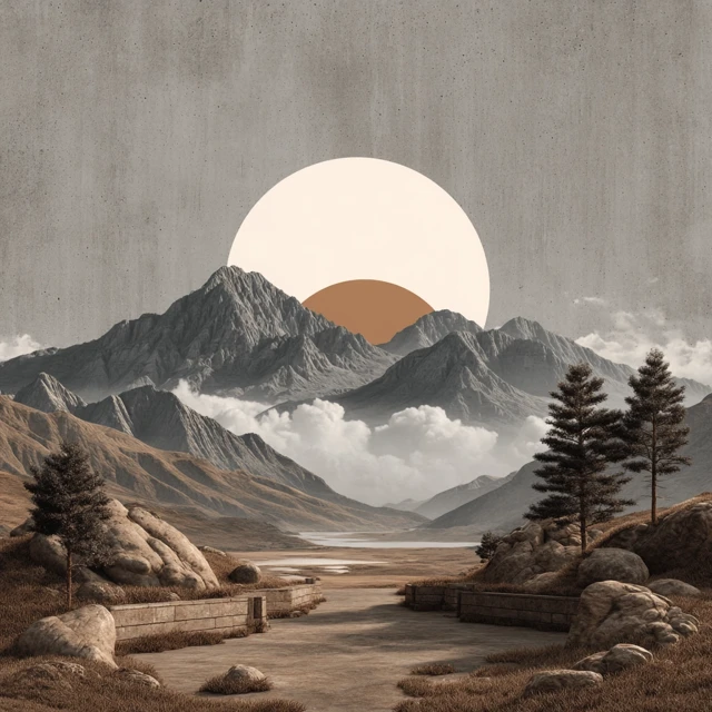 Wabi Sabi Mountain Wall Art Minimalist Decor