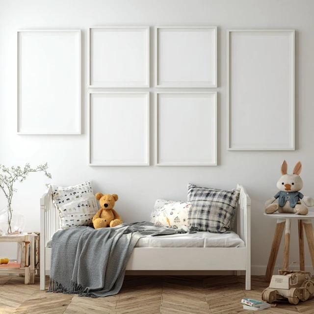 Kids Bedroom Frame Mockup with Life and Light