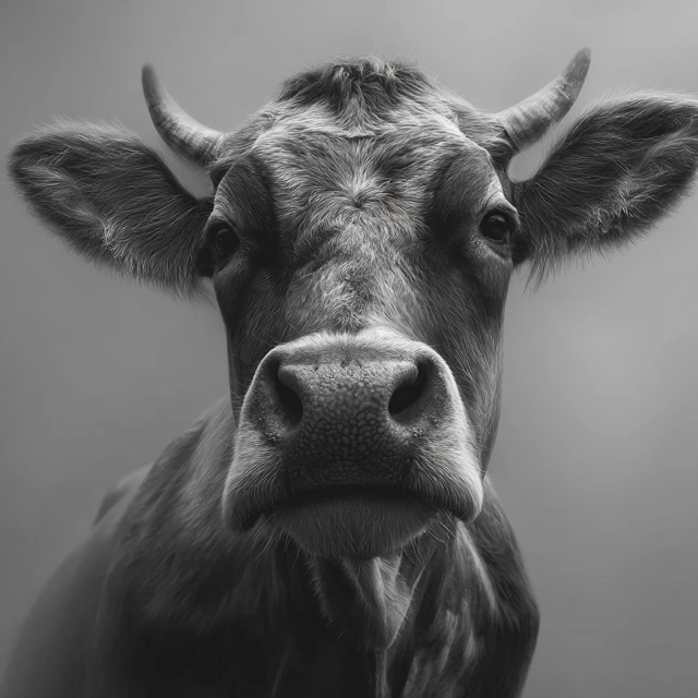 Close-up of a Beautiful Cow with Unique Markings