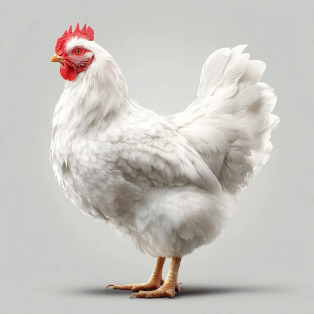 White Hen 3D Vector Illustration