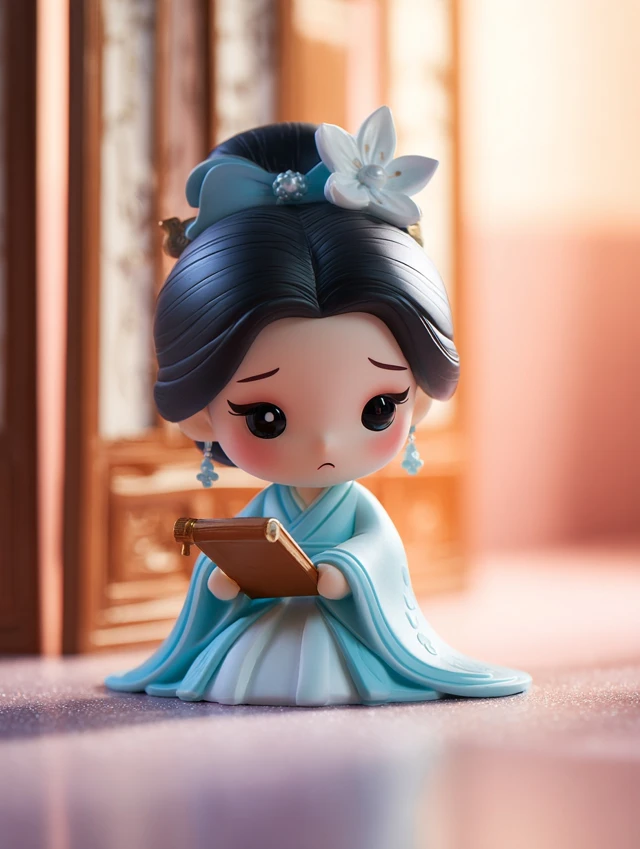 POP MART Style Vinyl Toy Qibi in Hanfu