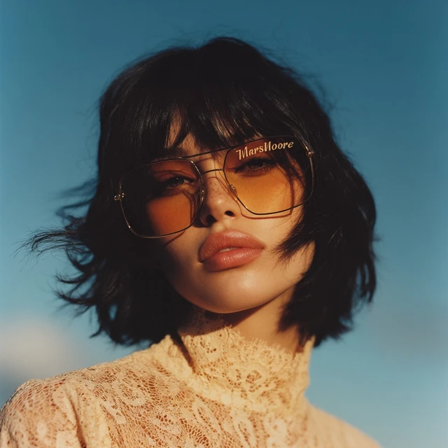 Vogue Style Photoshoot Beautiful Woman with Sunglasses