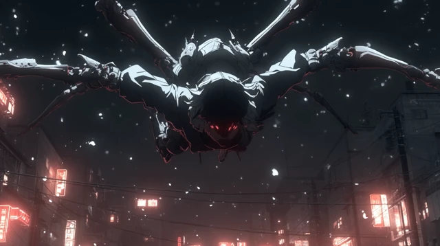 Cyberpunk Anime Robot Flytrap Design Scene