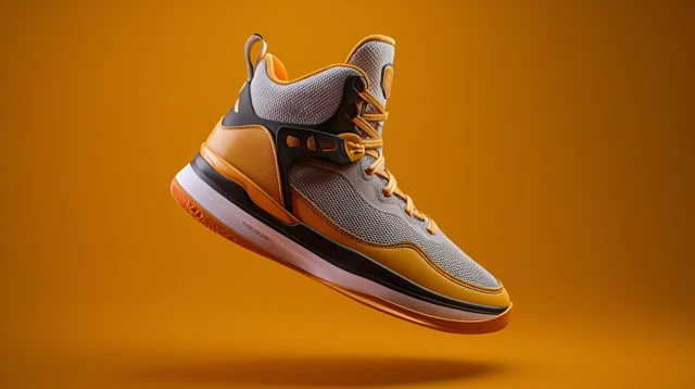 Basketball Shoe Orange and Gray High Detail 8K