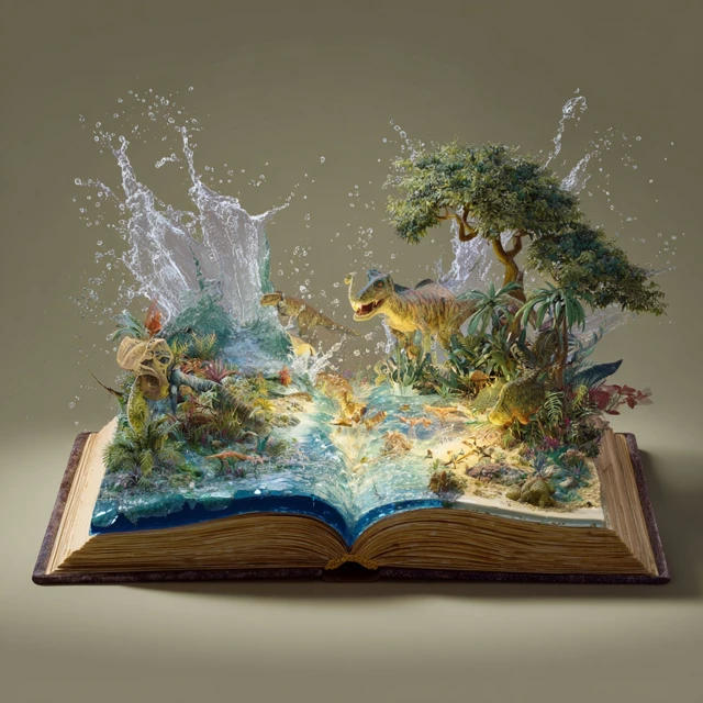 Fairy Tale Book Animated Jungle Dinosaur