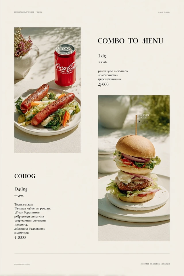 Food Menu Hot Dog and Mini Burgers Combo