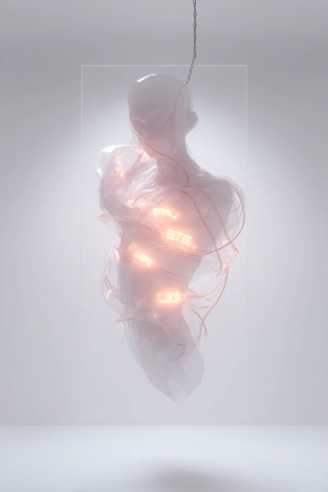 Language Injection Surreal Humanoid Figure