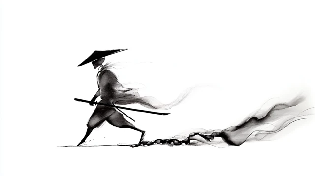 Ink Wash Samurai Stride