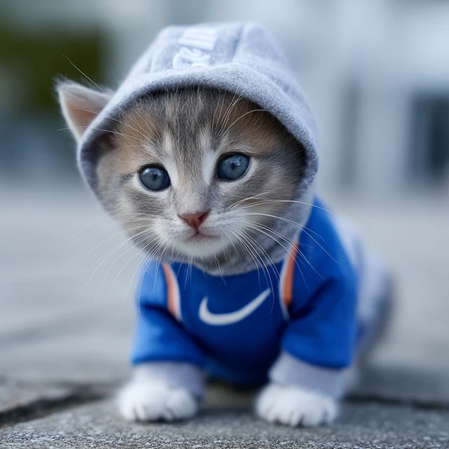 Kitten in Sportswear Captured by Foxconn Camera