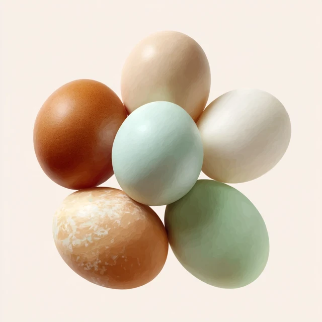 Colorful Chicken Eggs in a Circle